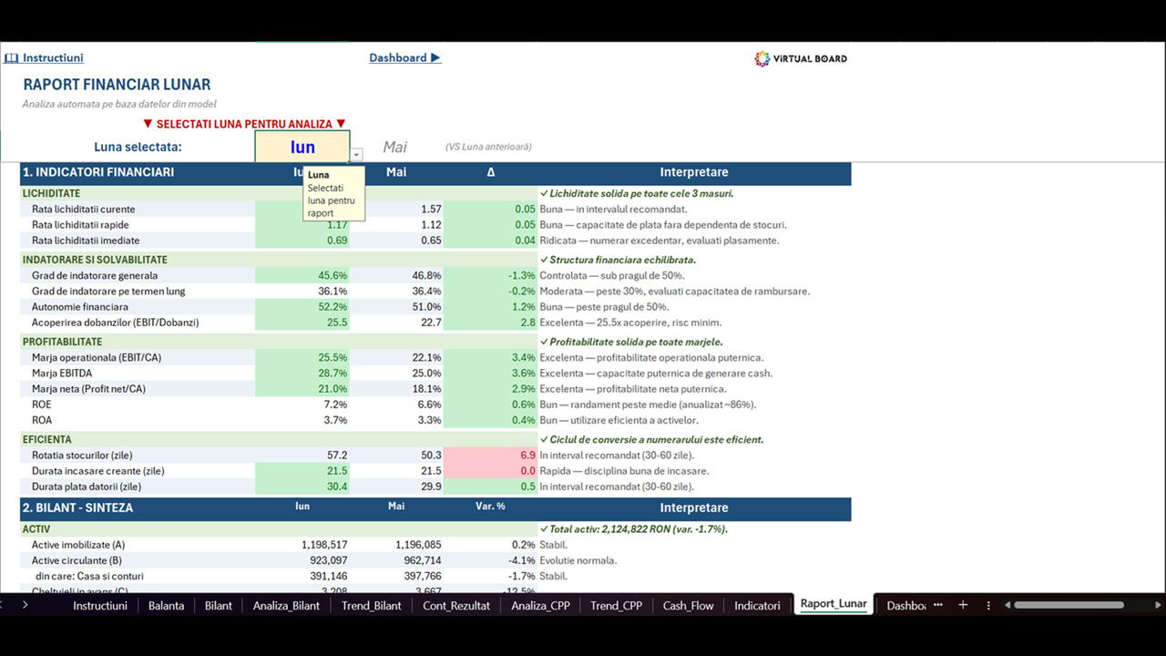 Analiza Financiară LUNARA – prin inchiderea balantei - imagine 13